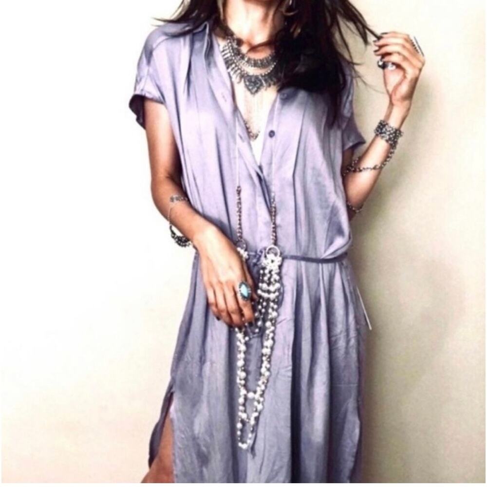 Young fabulous & broke button up shirt midi dress S
